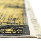 Qaleen Carpets - Yellow and Grey Area Rug with Fringe