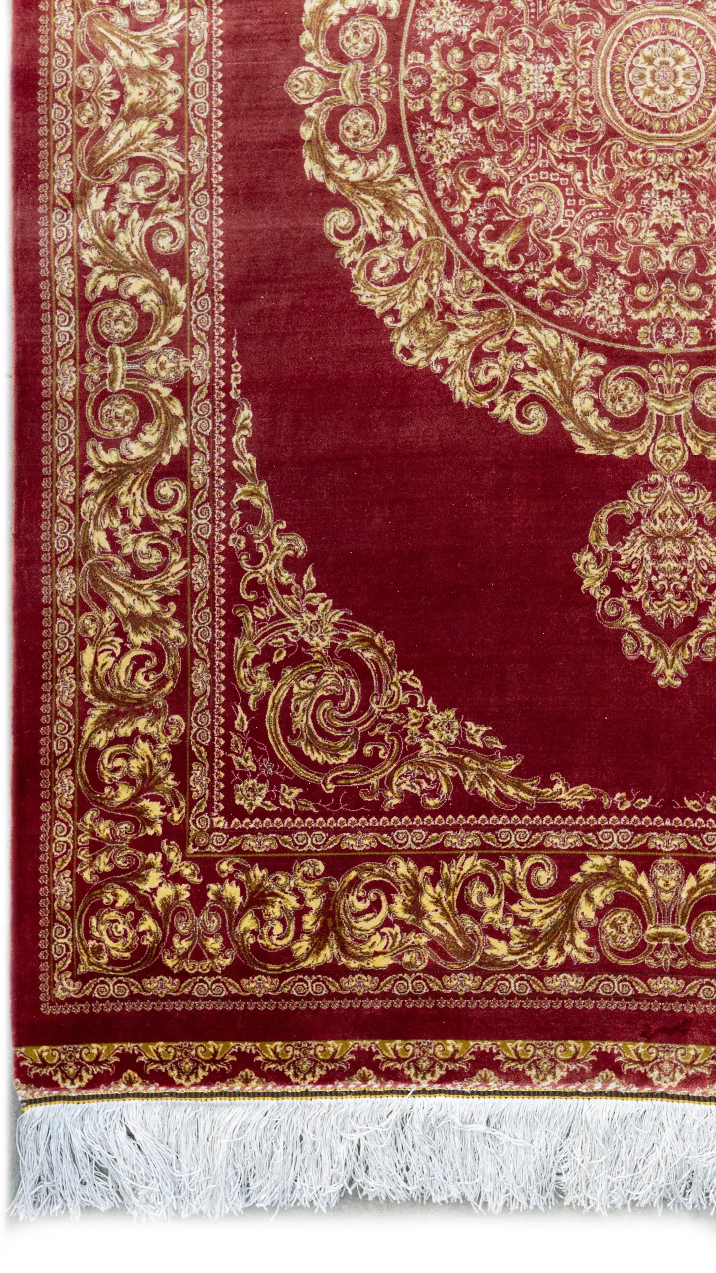 Carpets A beautiful, intricately designed carpet with a rich, red and gold color scheme