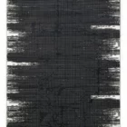 Carpets A dark, abstract, black and white rug with a grid pattern