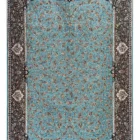 Carpets A beautiful, intricately designed Persian-style carpet with a blue and black background, featuring a central pattern
