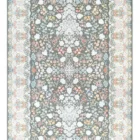 Carpets A rug with a floral pattern and a dark grey background