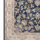 Carpets A beautiful, intricately designed carpet with a rich, dark blue background and a vibrant, intricate pattern of
