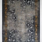 Carpets A beautiful, intricately designed carpet with a mix of dark and light colors, featuring a central pattern of flowers