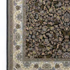 Carpets A beautiful, intricately designed carpet with a rich, dark background and intricate patterns of flowers and leaves