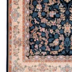 Carpets A beautiful, intricately designed carpet with a rich, dark blue background and a vibrant, floral pattern