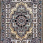 A stunning, intricately designed carpet with a central flower pattern, surrounded by intricate patterns and borders,