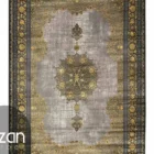 Carpets A luxurious, intricately designed Persian-style carpet with a central medallion and intricate patterns in gold and