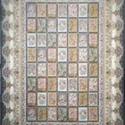 Carpets A large, intricately patterned rug with a mix of gold, white, and gray colors