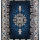 Carpets A beautiful, intricately designed carpet with a blue and gold pattern